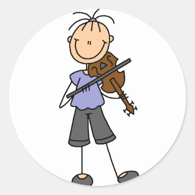 Fiddle Player Stickers Sticker (Front)