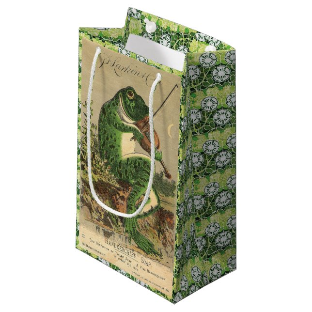 Fiddle Playing Frog Gift Bag (Front Angled)