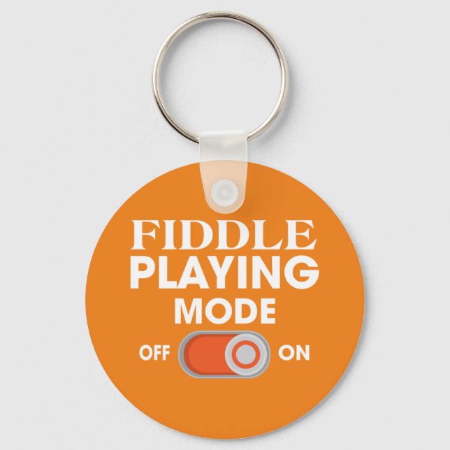 Fiddle Playing  Key Ring (Front)