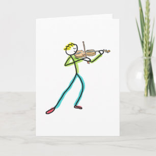 Fiddle Playing Stickman Card