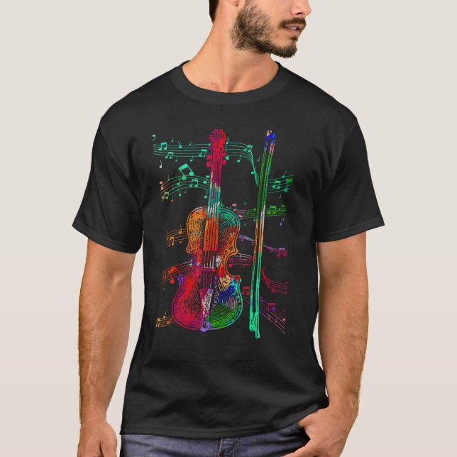 Fiddle Stringed Instrument Violin Fiddler T-Shirt (Front)