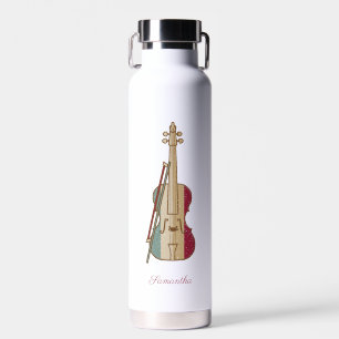 Fiddle Whisperer Vintage Violin Personalised Music Water Bottle