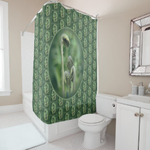 Fiddlehead Ferns Nature Pattern Shower Curtain
