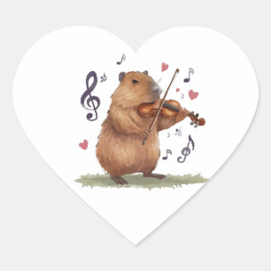 fiddler capybara heart sticker