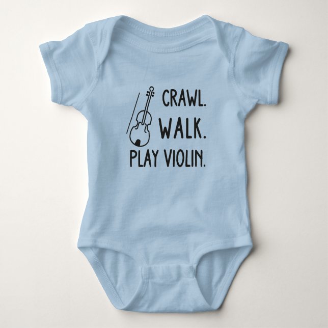 Fiddler Infant Crawl Walk Play Violin Violinist Baby Bodysuit (Front)