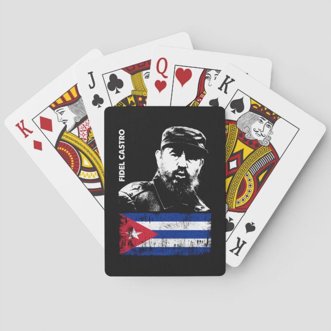 Fidel Castro Cuba Revolution Cuban Flag Playing Cards (Back)