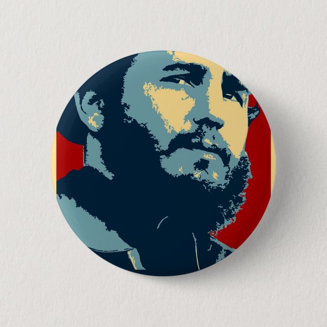 Fidel Castro - Cuban Revolution President of Cuba 6 Cm Round Badge (Front)