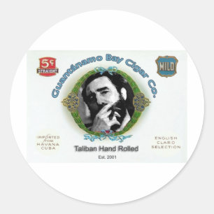 Fidel Castro Guantanamo Bay Cuba Cigar Company Classic Round Sticker