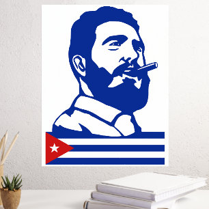 Fidel Castro, Presidente, Revolution, Cuba, Havana Foil Prints