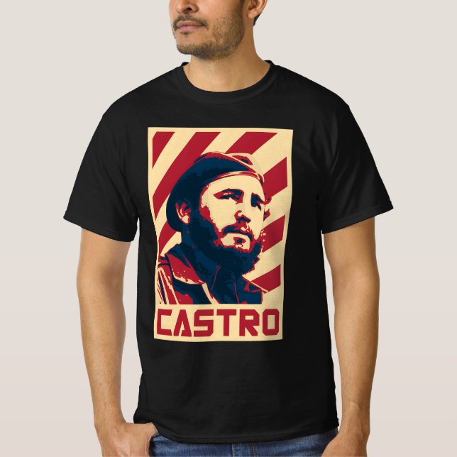 " Fidel Castro Retro Propaganda" T-Shirt (Front)