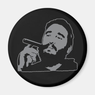 Fidel Castro with Cigar Portrait Magnet