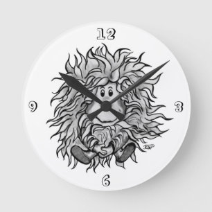 Fidel The Little Forest Goblin Round Clock