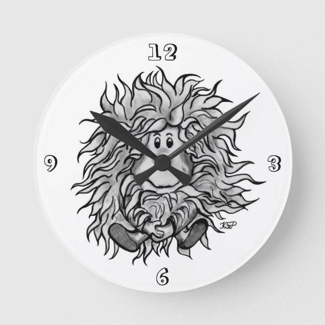 Fidel The Little Forest Goblin Round Clock (Front)