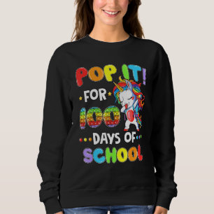 Fidget Pop It For 100th Day Of School Unicorn Stud Sweatshirt