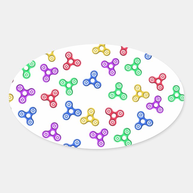 Fidget Spinners Oval Sticker (Front)