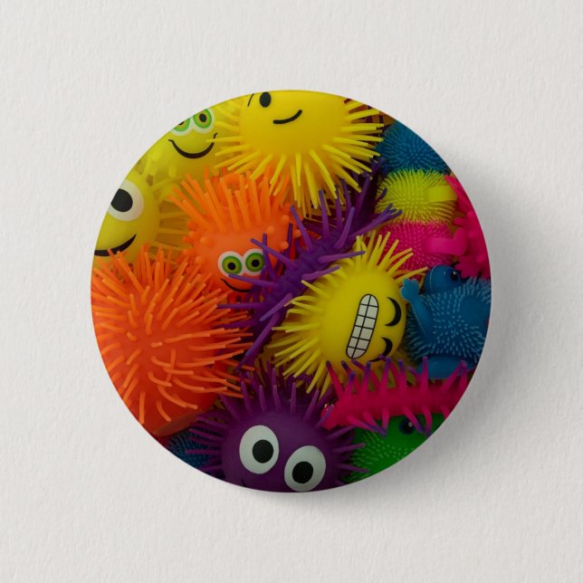 Fidget Toy Squishy Ball 6 Cm Round Badge (Front)