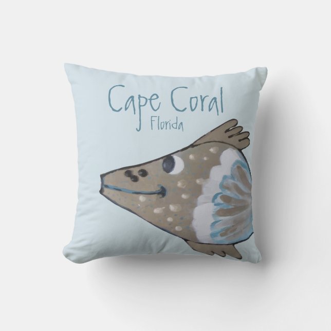 Fido Adorable Fish Art Cape Coral FL Cushion (Front)