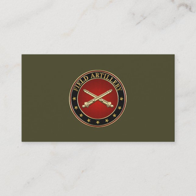 Field Artillery Branch Insignia Business Card (Front)
