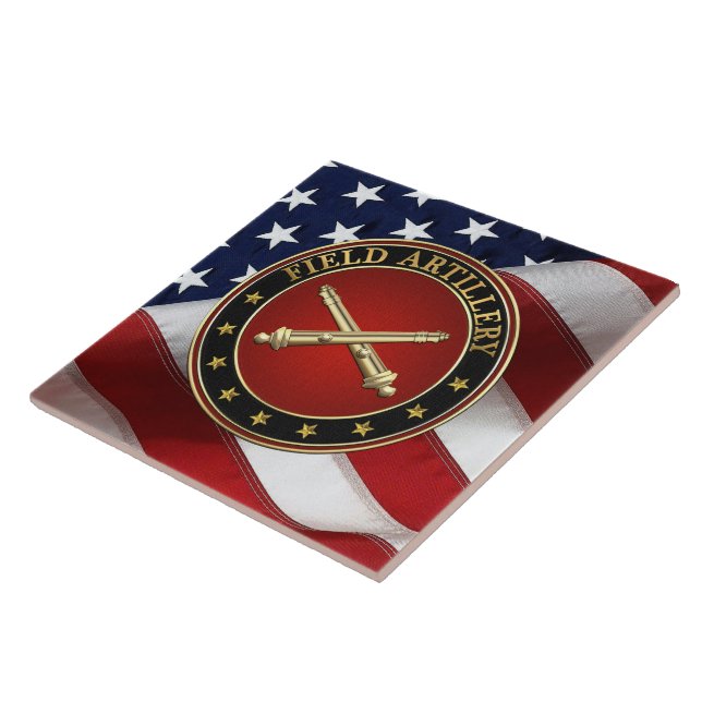 Field Artillery Branch Insignia Special Edition Ceramic Tile (Side)