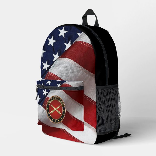 Field Artillery Branch Insignia Special Edition Printed Backpack (Back Corner Right)
