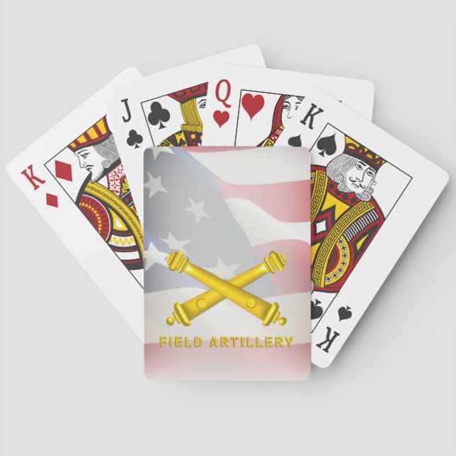 Field Artillery Soldier with American Flag Playing Cards (Back)