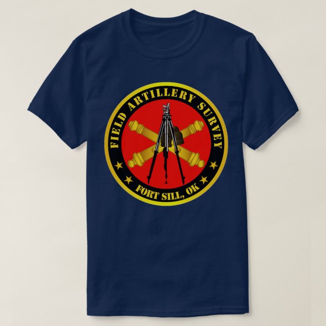 Field Artillery Survey w Branch Aiming Circle Ft S T-Shirt (Design Front)