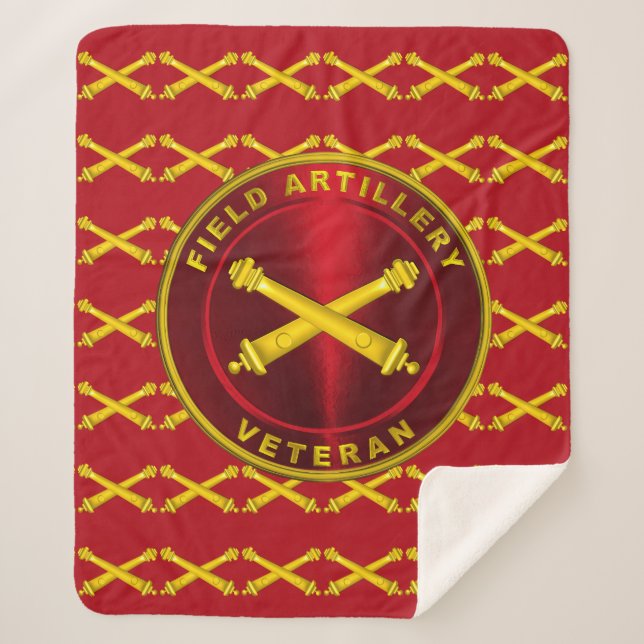 Field Artillery Veteran Sherpa Blanket (Front)
