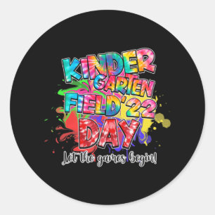 Field Day 2022 Kindergarten Let The Games Begin Ki Classic Round Sticker