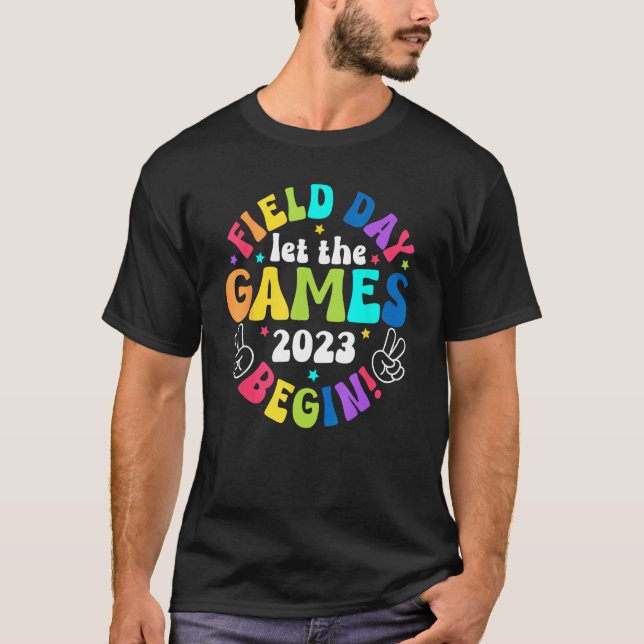 Field Day 2023 Let The Games Begin Kids Boys Girls T-Shirt (Front)
