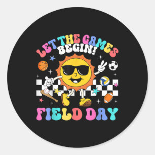 Field Day 2025 Let The Games Begin Teachers Kids F Classic Round Sticker