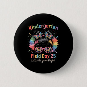 Field Day 2025 Red Team Kindergarten School Spirit 6 Cm Round Badge