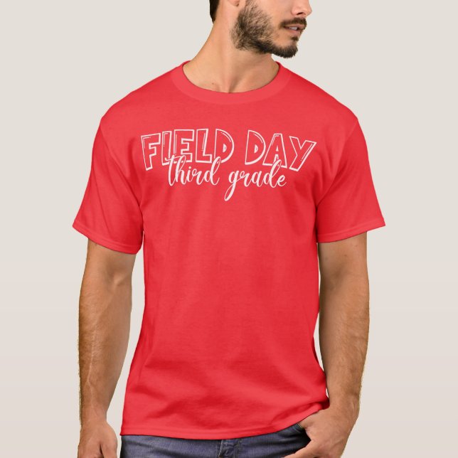 Field Day 2025 Third Grade school teacher kids Gre T-Shirt (Front)
