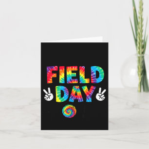 Field Day 2026 Tie Dye Peace Sign Teacher Student Card