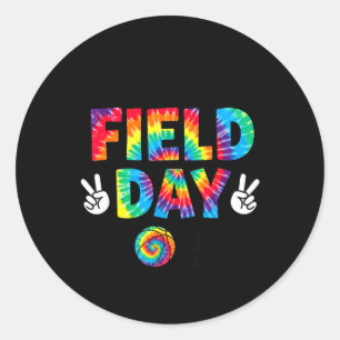 Field Day 2026 Tie Dye Peace Sign Teacher Student Classic Round Sticker