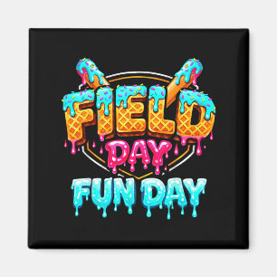 Field Day Baseball Drip Fun Day Ice Cream School Magnet