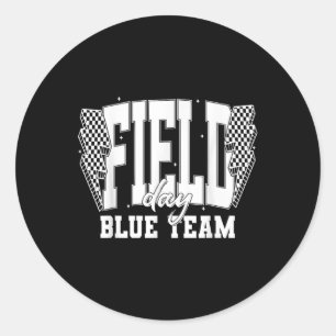 Field Day Blue Team Colour War Camp Team Game Comp Classic Round Sticker