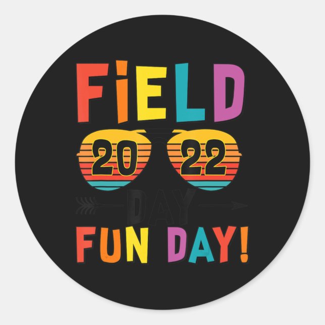 Field Day Fun Day 2022 Sunglasses Kids Boys Girls  Classic Round Sticker (Front)