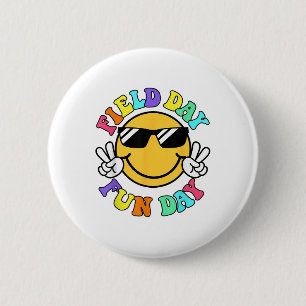 Field Day Fun Day Smile Face Teacher Kids Field Da 6 Cm Round Badge