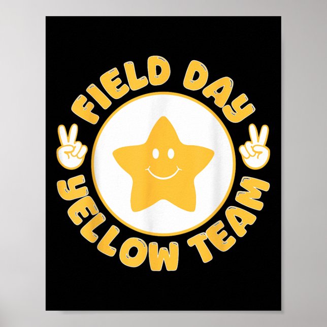 Field Day Fun Day Yellow Team Fun Team Game Compet Poster (Front)