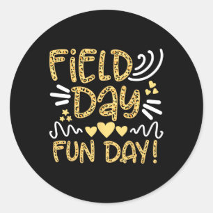 Field Day Fun Leopard Field Day 2024 Teacher Kids  Classic Round Sticker