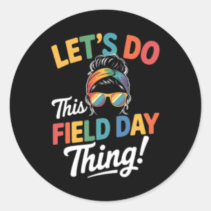 Field Day Funny School Cute Classic Round Sticker