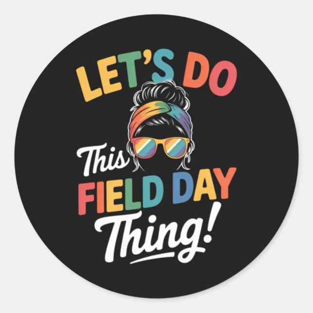 Field Day Funny School Cute Classic Round Sticker (Front)