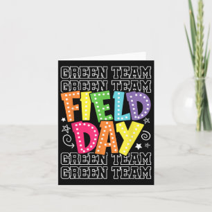 Field Day Green Team Colour War Camp Team Game Com Card