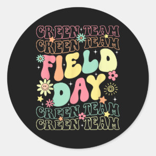 Field Day Green Team Colour War Camp Team Game Com Classic Round Sticker