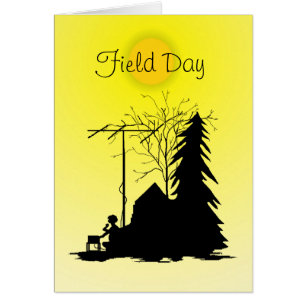 Field Day  Ham Radio Silhouette Card With Sun