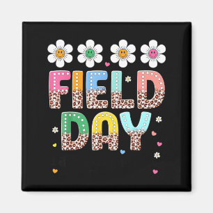Field Day Let The Game Begin Leopard Floral Women Magnet