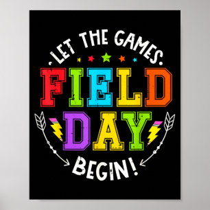 Field Day Let The Games Begin Funny Boy Girl Poster
