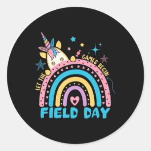Field Day Let The Games Begin Kids Boys Girls Teac Classic Round Sticker