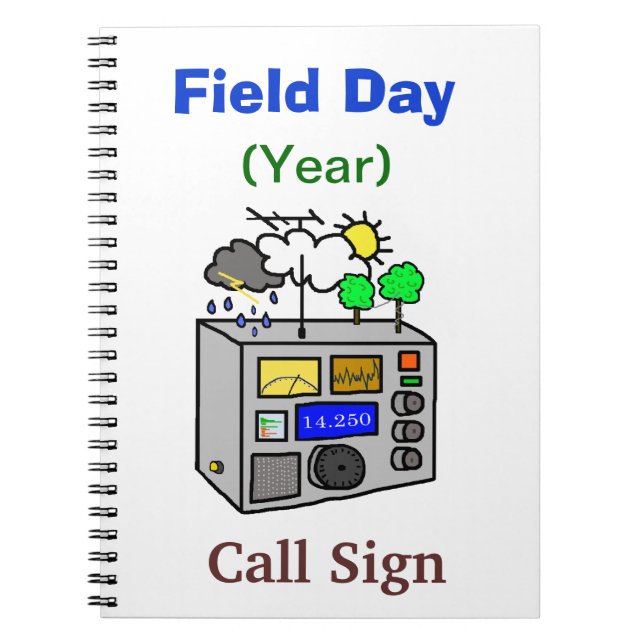 Field Day Notebook with Cartoon Radio (Front)