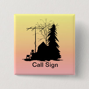 Field Day Operator Silhouette Sunrise Button